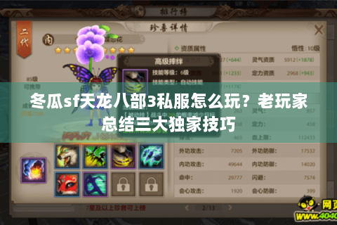 冬瓜sf天龙八部3私服怎么玩？老玩家总结三大独家技巧