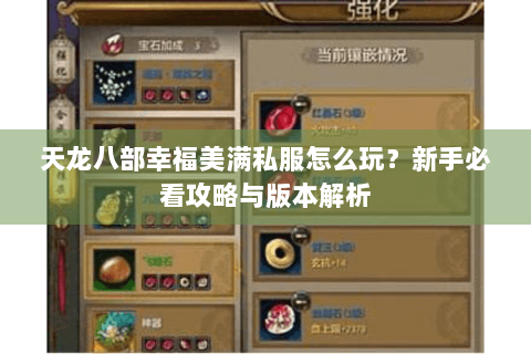 天龙八部幸福美满私服怎么玩？新手必看攻略与版本解析