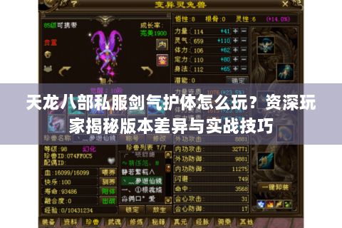 天龙八部私服剑气护体怎么玩？资深玩家揭秘版本差异与实战技巧