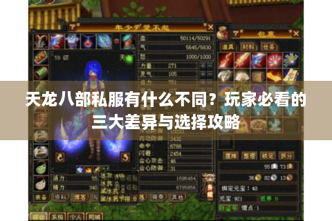 天龙八部私服有什么不同？玩家必看的三大差异与选择攻略