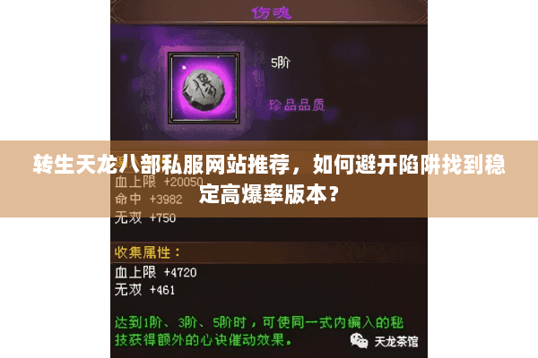 转生天龙八部私服网站推荐，如何避开陷阱找到稳定高爆率版本？