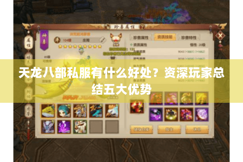 天龙八部私服有什么好处？资深玩家总结五大优势