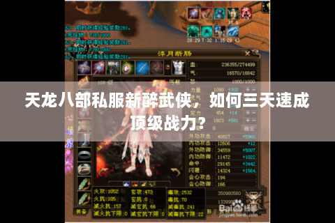 天龙八部私服新醉武侠，如何三天速成顶级战力？