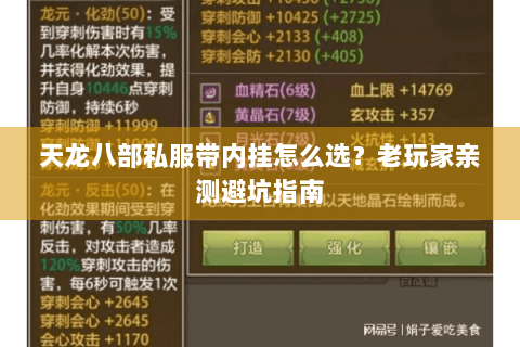 天龙八部私服带内挂怎么选?老玩家亲测避坑指南 天龙八部私服带内挂怎么选?老玩家亲测避坑指南