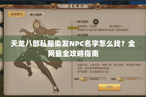 天龙八部私服染发NPC名字怎么找?全网最全攻略指南 天龙八部私服染发NPC名字怎么找?全网最全攻略指南