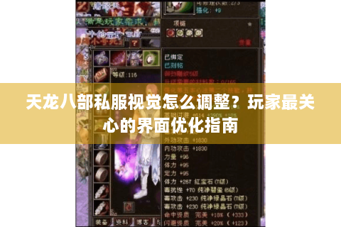 天龙八部私服视觉怎么调整？玩家最关心的界面优化指南