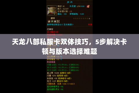 天龙八部私服卡双体技巧,5步解决卡顿与版本选择难题 天龙八部私服卡双体技巧,5步解决卡顿与版本选择难题