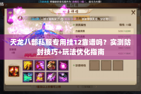 天龙八部私服专用挂12靠谱吗？实测防封技巧+玩法优化指南