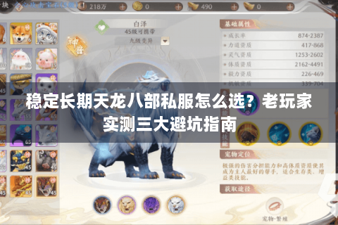 稳定长期天龙八部私服怎么选?老玩家实测三大避坑指南 稳定长期天龙八部私服怎么选?老玩家实测三大避坑指南