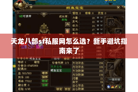 天龙八部sf私服网怎么选？新手避坑指南来了