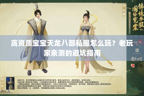 高资质宝宝天龙八部私服怎么玩？老玩家亲测的避坑指南
