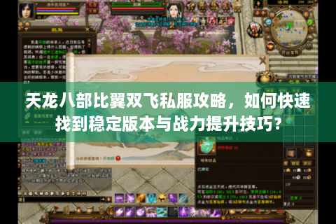 天龙八部比翼双飞私服攻略，如何快速找到稳定版本与战力提升技巧？