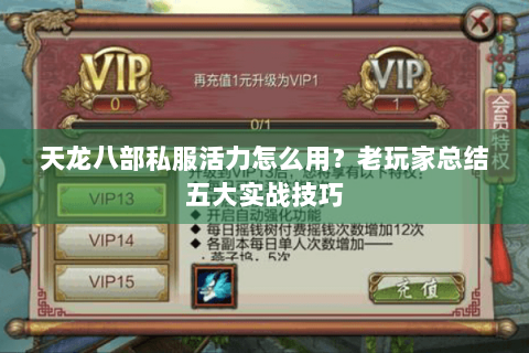 天龙八部私服活力怎么用?老玩家总结五大实战技巧 天龙八部私服活力怎么用?老玩家总结五大实战技巧