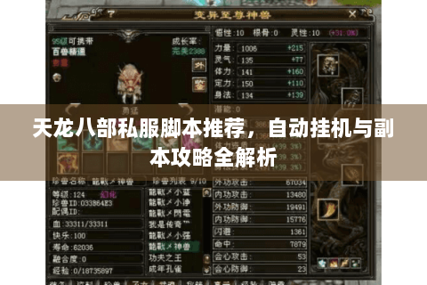 天龙八部私服脚本推荐,自动挂机与副本攻略全解析 天龙八部私服脚本推荐,自动挂机与副本攻略全解析
