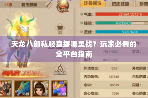 天龙八部私服直播哪里找？玩家必看的全平台指南