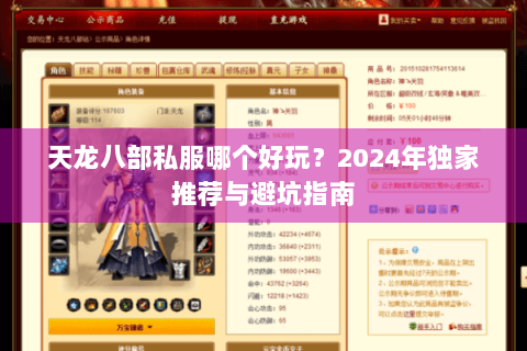 天龙八部私服哪个好玩？2024年独家推荐与避坑指南