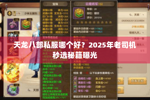 天龙八部私服哪个好？2025年老司机秒选秘籍曝光