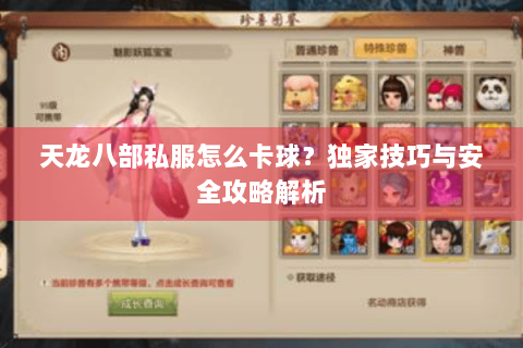 天龙八部私服怎么卡球?独家技巧与安全攻略解析 天龙八部私服怎么卡球?独家技巧与安全攻略解析