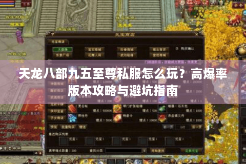 天龙八部九五至尊私服怎么玩？高爆率版本攻略与避坑指南