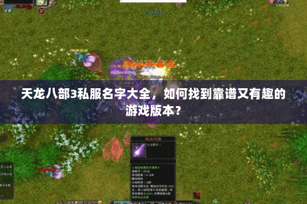 天龙八部3私服名字大全，如何找到靠谱又有趣的游戏版本？