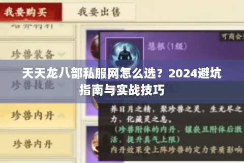 天天龙八部私服网怎么选？2024避坑指南与实战技巧