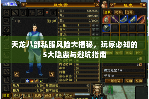 天龙八部私服风险大揭秘,玩家必知的5大隐患与避坑指南 天龙八部私服风险大揭秘,玩家必知的5大隐患与避坑指南