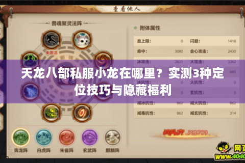 天龙八部私服小龙在哪里？实测3种定位技巧与隐藏福利