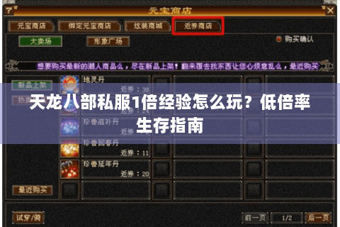 天龙八部私服1倍经验怎么玩?低倍率生存指南 天龙八部私服1倍经验怎么玩?低倍率生存指南