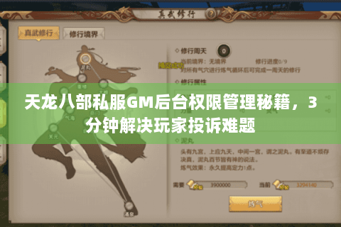 天龙八部私服GM后台权限管理秘籍,3分钟解决玩家投诉难题 天龙八部私服GM后台权限管理秘籍,3分钟解决玩家投诉难题