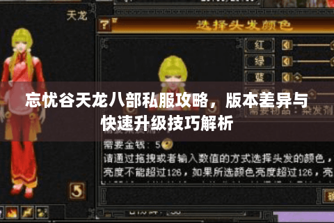 忘忧谷天龙八部私服攻略,版本差异与快速升级技巧解析 忘忧谷天龙八部私服攻略,版本差异与快速升级技巧解析