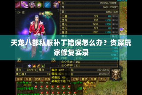 天龙八部私服补丁错误怎么办？资深玩家修复实录
