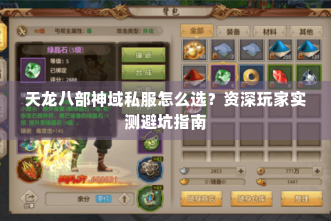 天龙八部神域私服怎么选？资深玩家实测避坑指南