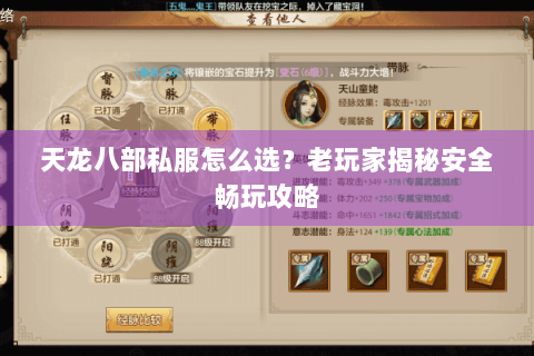 天龙八部私服怎么选?老玩家揭秘安全畅玩攻略 天龙八部私服怎么选?老玩家揭秘安全畅玩攻略
