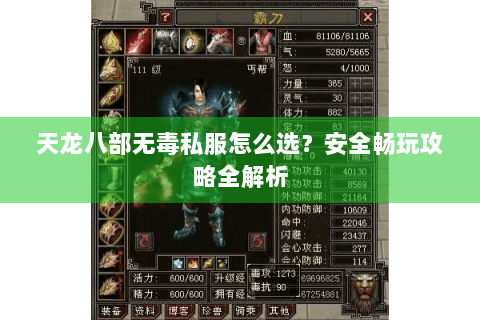 天龙八部无毒私服怎么选？安全畅玩攻略全解析