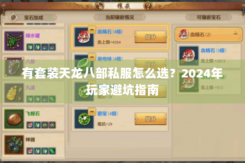 有套装天龙八部私服怎么选?2024年玩家避坑指南 有套装天龙八部私服怎么选?2024年玩家避坑指南