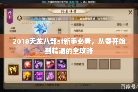 2018天龙八部sf新手必看，从零开始到精通的全攻略
