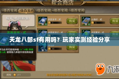 天龙八部sf有用吗？玩家实测经验分享