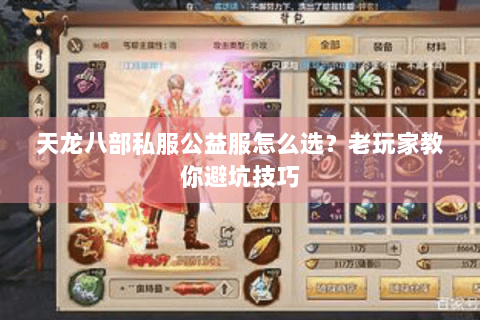 天龙八部私服公益服怎么选?老玩家教你避坑技巧 天龙八部私服公益服怎么选?老玩家教你避坑技巧