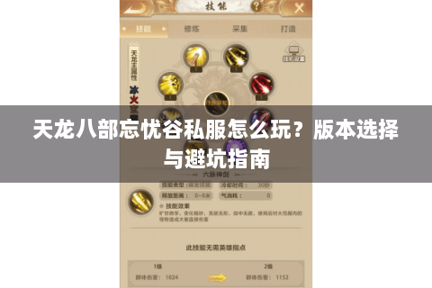 天龙八部忘忧谷私服怎么玩?版本选择与避坑指南 天龙八部忘忧谷私服怎么玩?版本选择与避坑指南