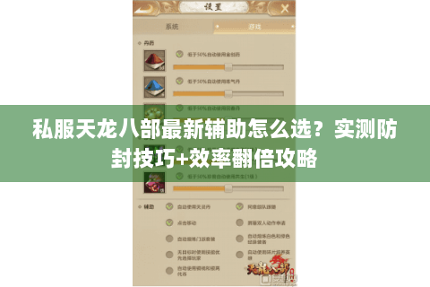 私服天龙八部最新辅助怎么选？实测防封技巧+效率翻倍攻略