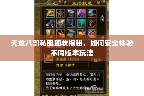 天龙八部私服现状揭秘,如何安全体验不同版本玩法 天龙八部私服现状揭秘,如何安全体验不同版本玩法