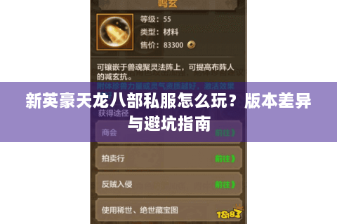 新英豪天龙八部私服怎么玩?版本差异与避坑指南 新英豪天龙八部私服怎么玩?版本差异与避坑指南