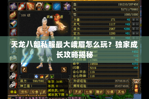 天龙八部私服最大峨眉怎么玩?独家成长攻略揭秘 天龙八部私服最大峨眉怎么玩?独家成长攻略揭秘