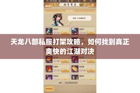 天龙八部私服打架攻略，如何找到真正爽快的江湖对决