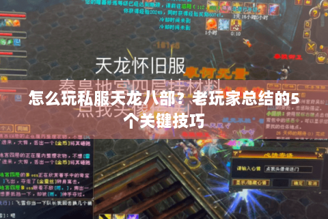 怎么玩私服天龙八部?老玩家总结的5个关键技巧 怎么玩私服天龙八部?老玩家总结的5个关键技巧