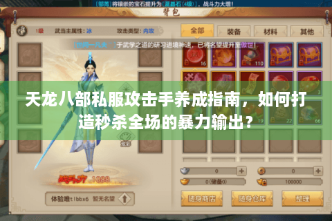 天龙八部私服攻击手养成指南，如何打造秒杀全场的暴力输出？