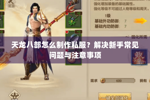 天龙八部怎么制作私服？解决新手常见问题与注意事项