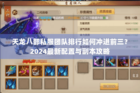 天龙八部私服团队排行如何冲进前三？2024最新配置与副本攻略