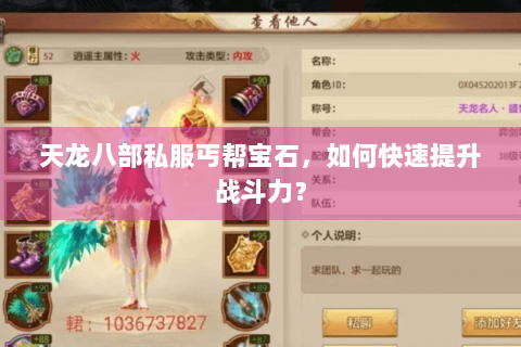 天龙八部私服丐帮宝石,如何快速提升战斗力? 天龙八部私服丐帮宝石,如何快速提升战斗力?