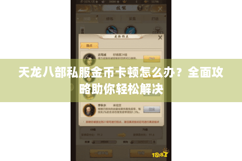 天龙八部私服金币卡顿怎么办?全面攻略助你轻松解决 天龙八部私服金币卡顿怎么办?全面攻略助你轻松解决